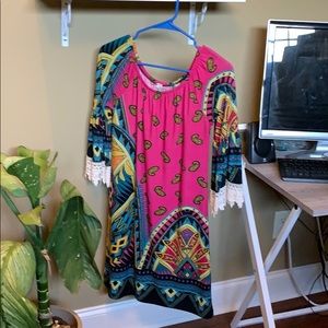 Paisley off the shoulder dress